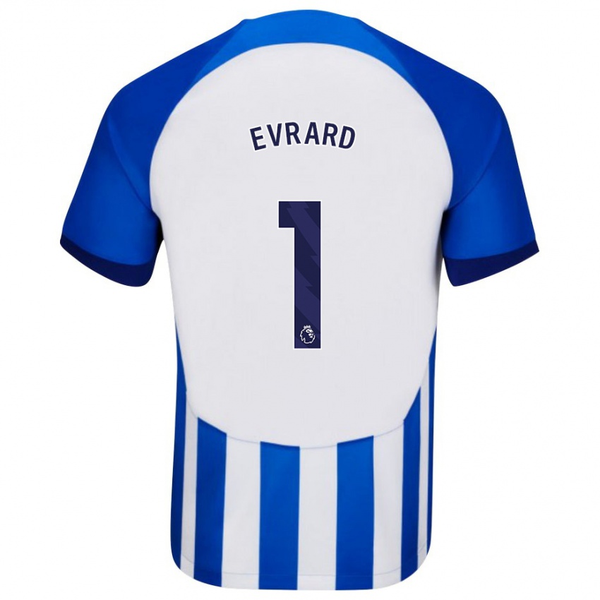 Hombre Camiseta Nicky Evrard #1 Azul 1ª Equipación 2023/24 La Camisa México