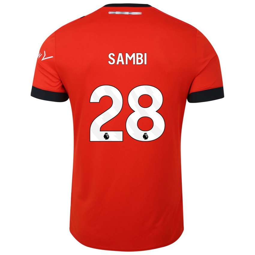 Hombre Camiseta Albert Sambi Lokonga #28 Rojo 1ª Equipación 2023/24 La Camisa México