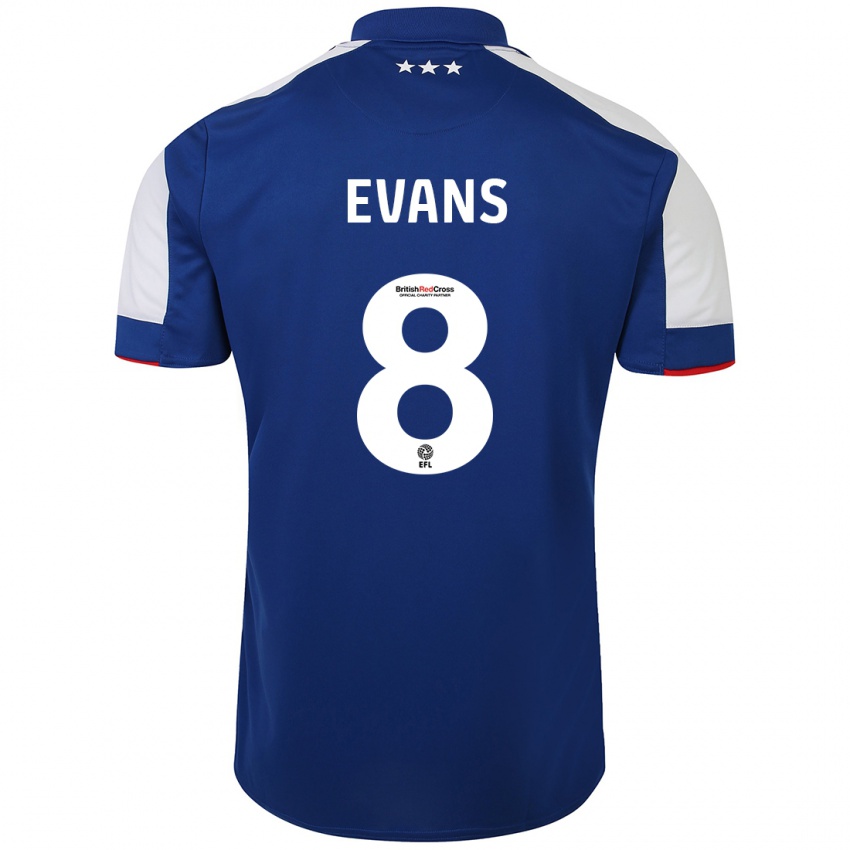 Hombre Camiseta Lee Evans #8 Azul 1ª Equipación 2023/24 La Camisa México