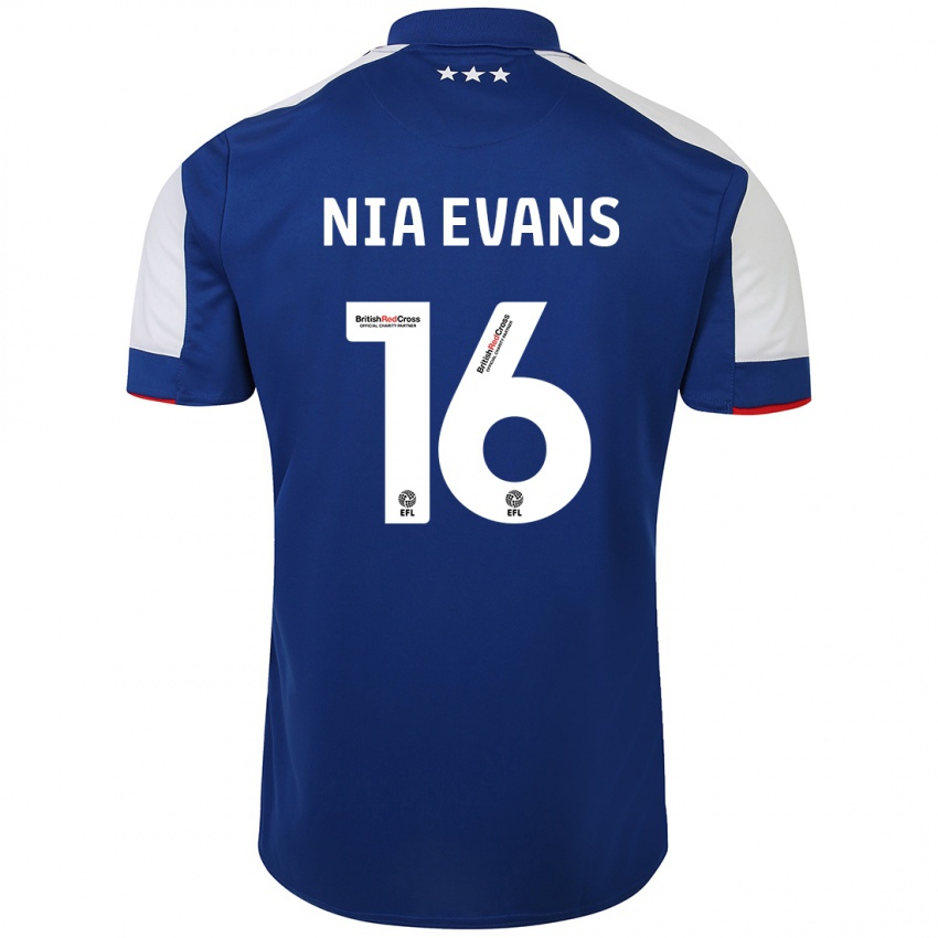 Hombre Camiseta Nia Evans #16 Azul 1ª Equipación 2023/24 La Camisa México