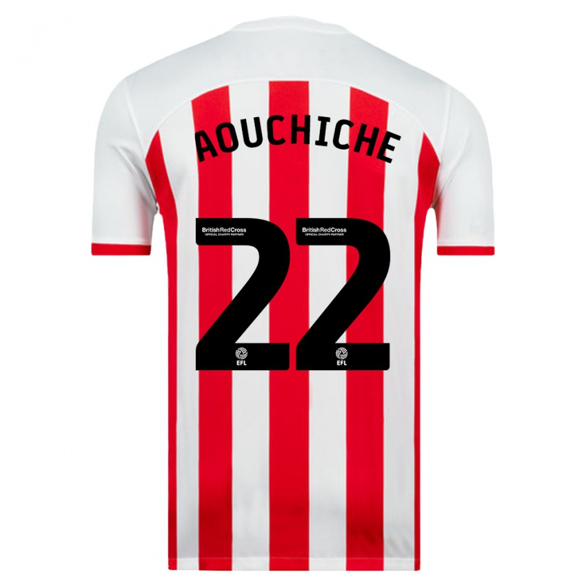 Hombre Camiseta Adil Aouchiche #22 Blanco 1ª Equipación 2023/24 La Camisa México