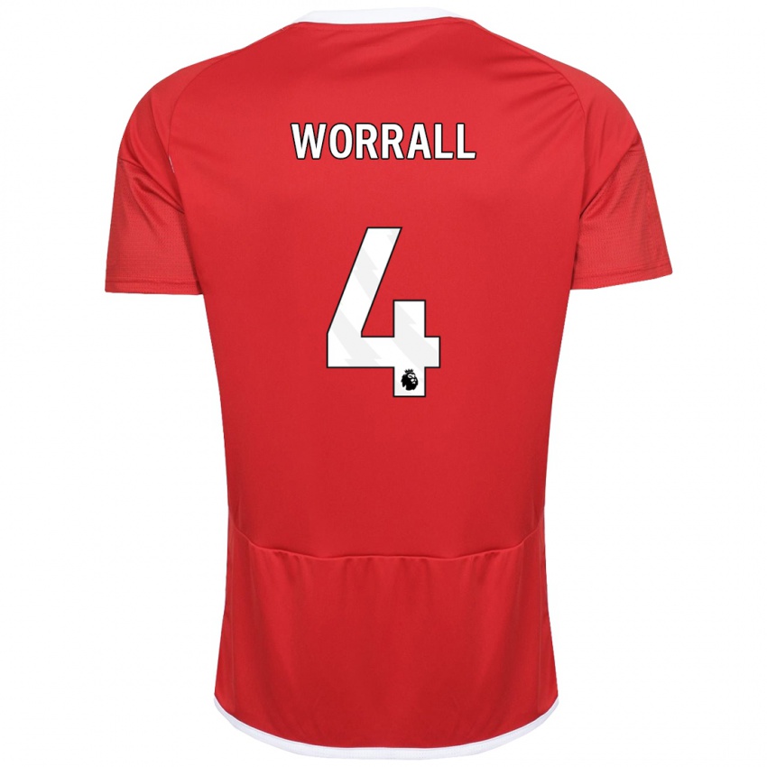 Hombre Camiseta Joe Worrall #4 Rojo 1ª Equipación 2023/24 La Camisa México