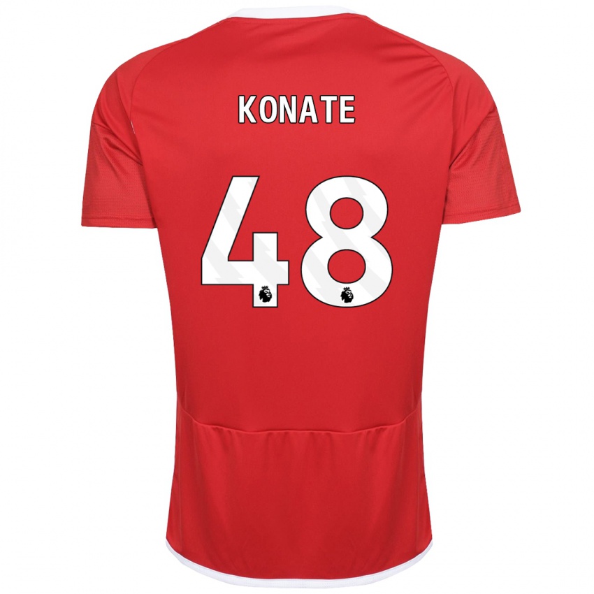 Hombre Camiseta Ateef Konaté #48 Rojo 1ª Equipación 2023/24 La Camisa México