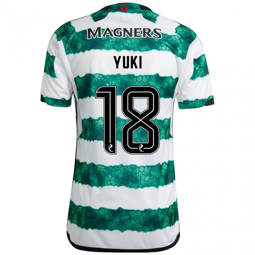 Hombre Camiseta Yuki Kobayashi #18 Verde 1ª Equipación 2023/24 La Camisa México