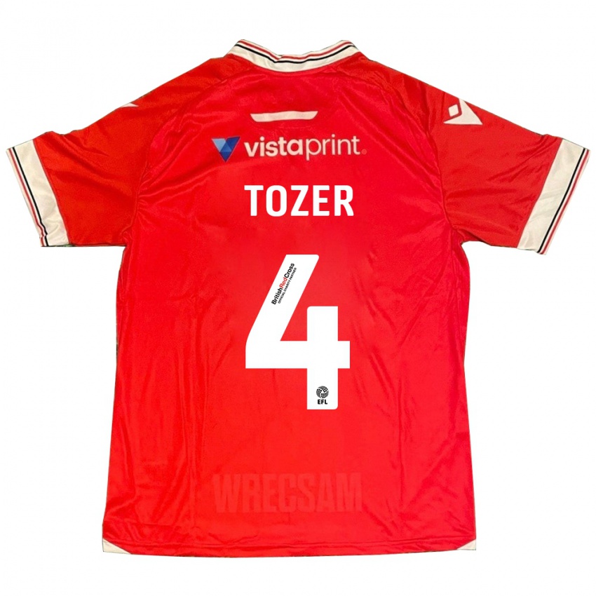 Hombre Camiseta Ben Tozer #4 Rojo 1ª Equipación 2023/24 La Camisa México