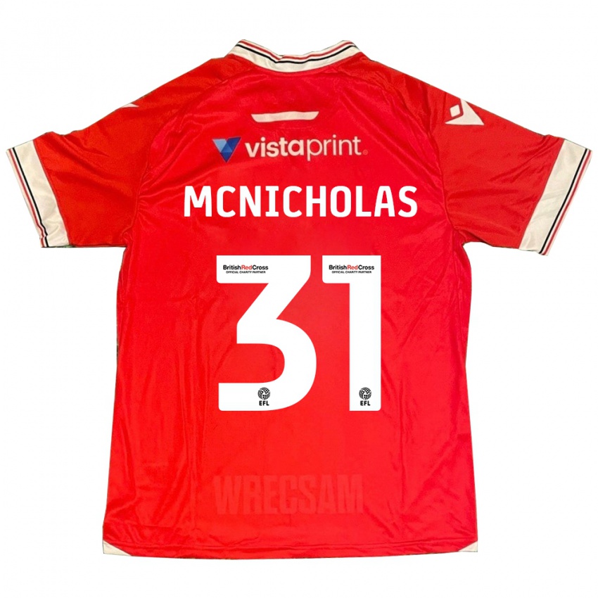 Hombre Camiseta Luke Mcnicholas #31 Rojo 1ª Equipación 2023/24 La Camisa México