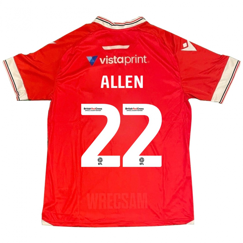 Hombre Camiseta Keren Allen #22 Rojo 1ª Equipación 2023/24 La Camisa México