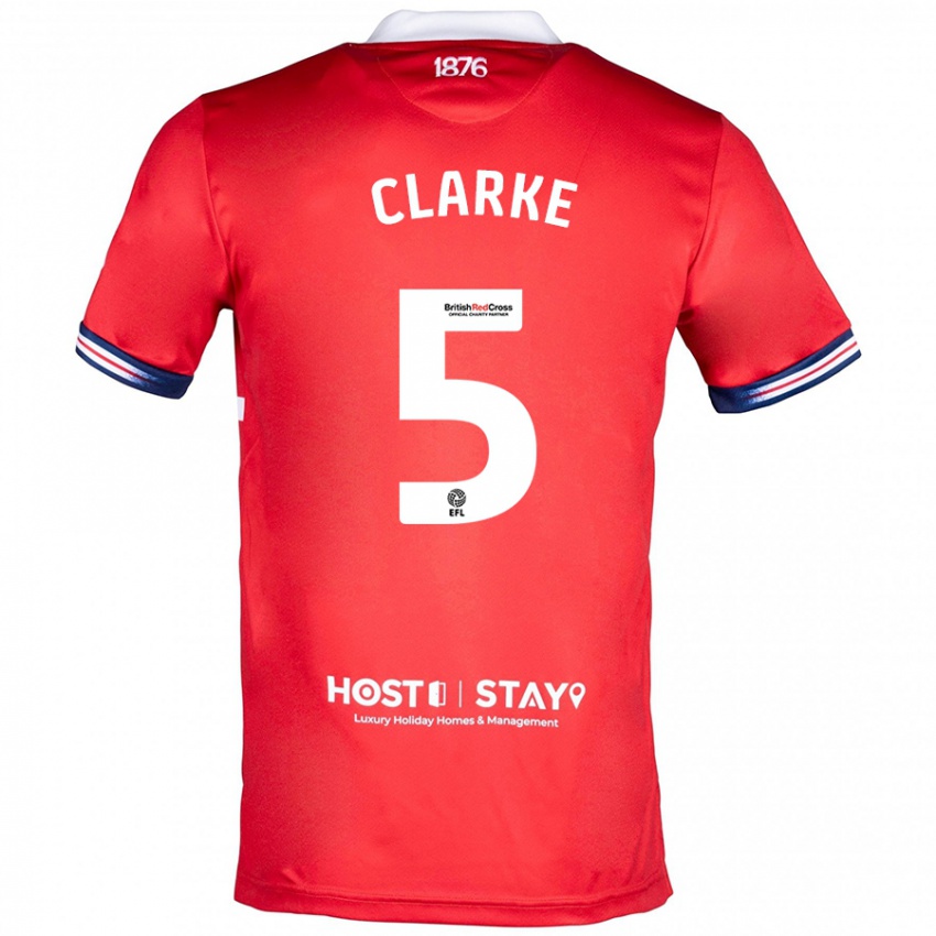 Hombre Camiseta Matt Clarke #5 Rojo 1ª Equipación 2023/24 La Camisa México