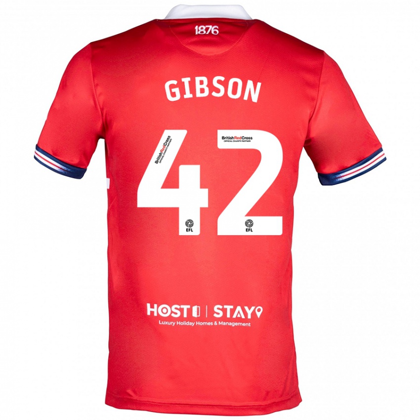 Hombre Camiseta Joseph Gibson #42 Rojo 1ª Equipación 2023/24 La Camisa México