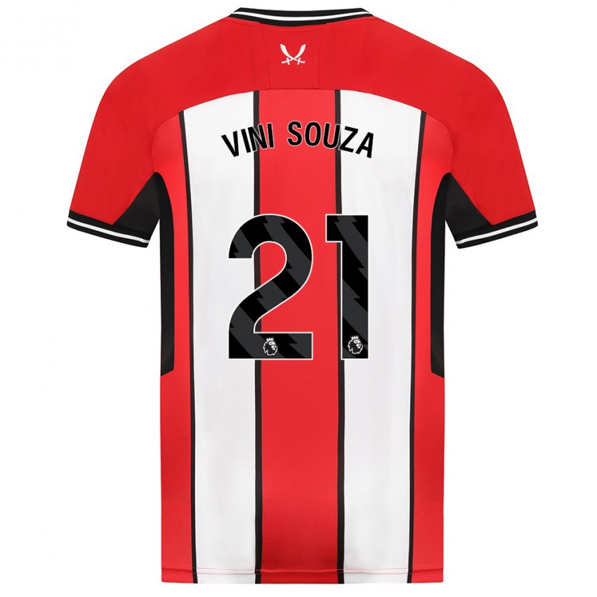 Hombre Camiseta Vini Souza #21 Rojo 1ª Equipación 2023/24 La Camisa México