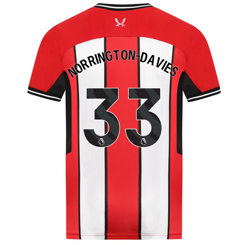 Hombre Camiseta Rhys Norrington-Davies #33 Rojo 1ª Equipación 2023/24 La Camisa México