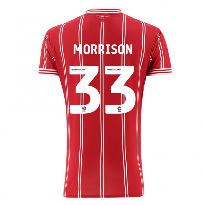 Hombre Camiseta Elijah Morrison #33 Rojo 1ª Equipación 2023/24 La Camisa México