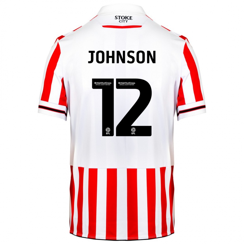 Hombre Camiseta Daniel Johnson #12 Rojo Blanco 1ª Equipación 2023/24 La Camisa México