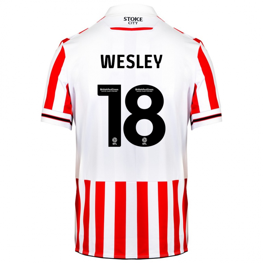 Hombre Camiseta Wesley Moraes #18 Rojo Blanco 1ª Equipación 2023/24 La Camisa México