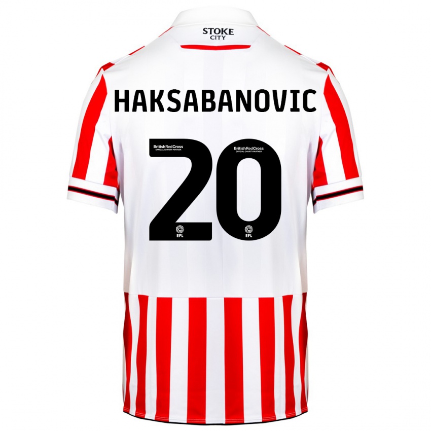 Hombre Camiseta Sead Hakšabanović #20 Rojo Blanco 1ª Equipación 2023/24 La Camisa México