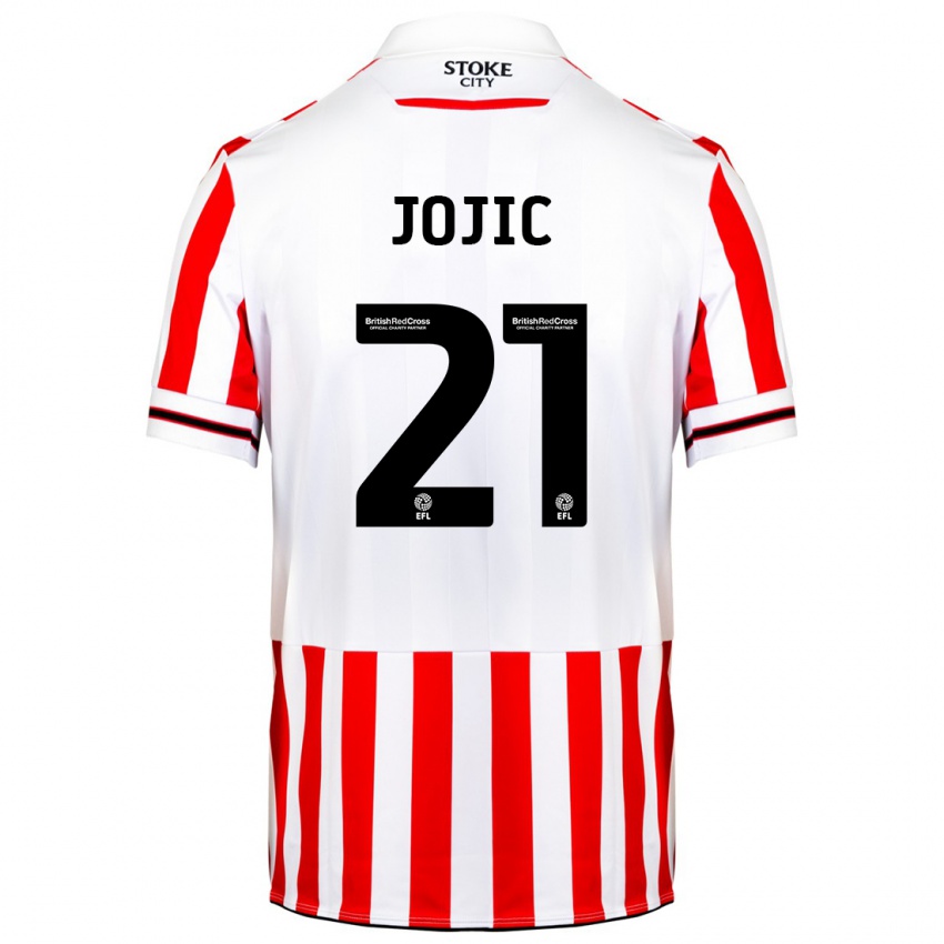 Hombre Camiseta Nikola Jojic #21 Rojo Blanco 1ª Equipación 2023/24 La Camisa México