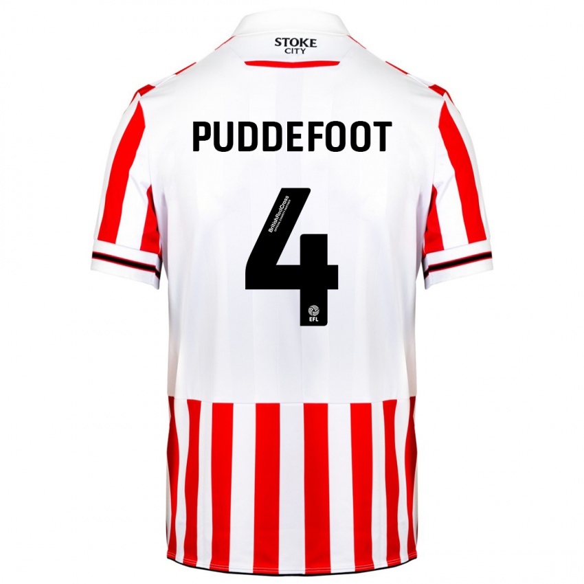 Hombre Camiseta Danielle Puddefoot #4 Rojo Blanco 1ª Equipación 2023/24 La Camisa México