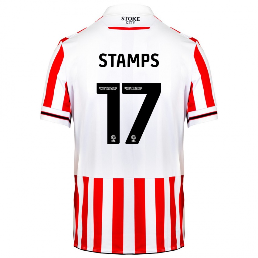 Hombre Camiseta Shannon Stamps #17 Rojo Blanco 1ª Equipación 2023/24 La Camisa México