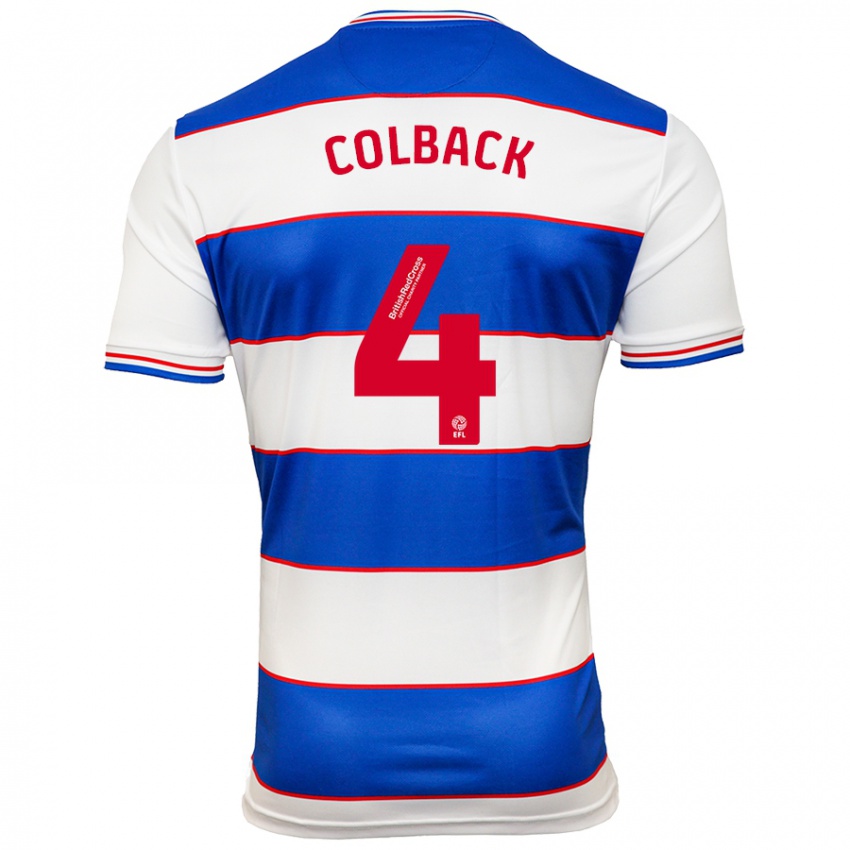 Hombre Camiseta Jack Colback #4 Blanco Azul 1ª Equipación 2023/24 La Camisa México