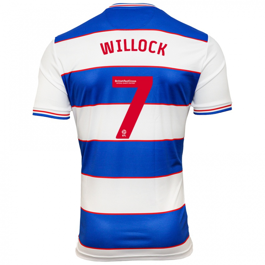 Hombre Camiseta Chris Willock #7 Blanco Azul 1ª Equipación 2023/24 La Camisa México