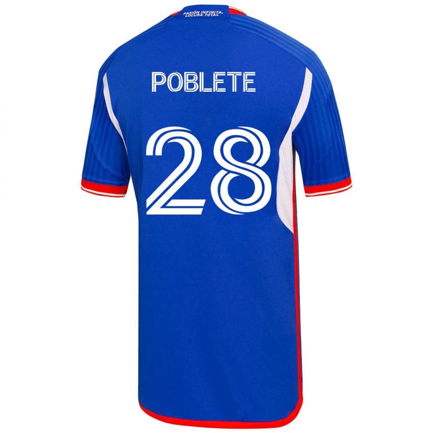 Hombre Camiseta Israel Poblete #28 Azul 1ª Equipación 2023/24 La Camisa México