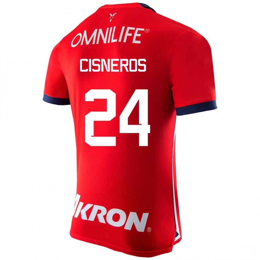 Hombre Camiseta Carlos Cisneros #24 Rojo 1ª Equipación 2023/24 La Camisa México