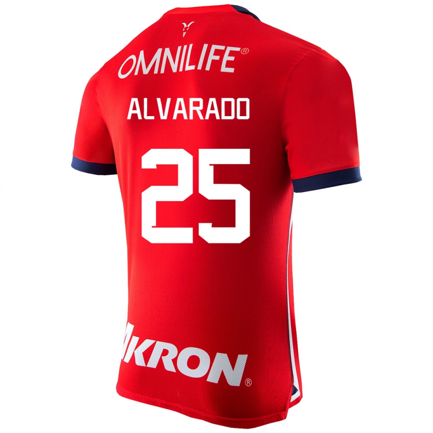 Hombre Camiseta Roberto Alvarado #25 Rojo 1ª Equipación 2023/24 La Camisa México