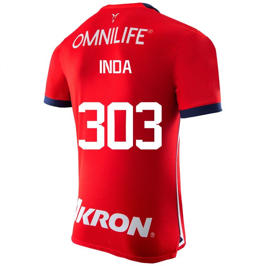 Hombre Camiseta Samir Inda #303 Rojo 1ª Equipación 2023/24 La Camisa México