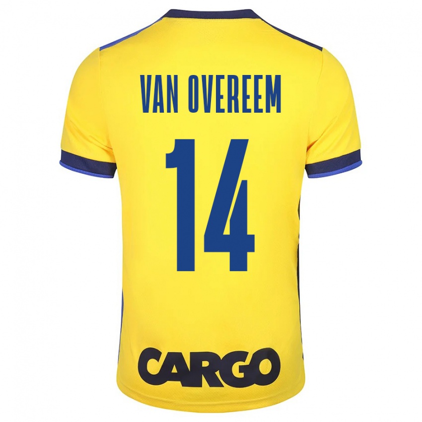 Hombre Camiseta Joris Van Overeem #14 Amarillo 1ª Equipación 2023/24 La Camisa México