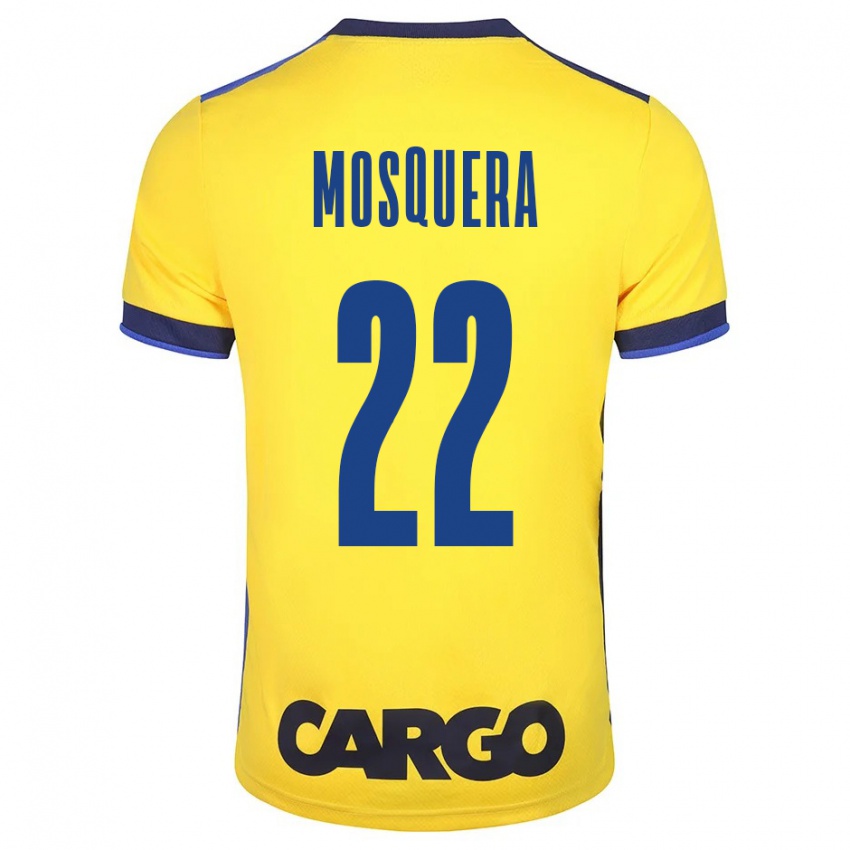 Hombre Camiseta Orlando Mosquera #22 Amarillo 1ª Equipación 2023/24 La Camisa México