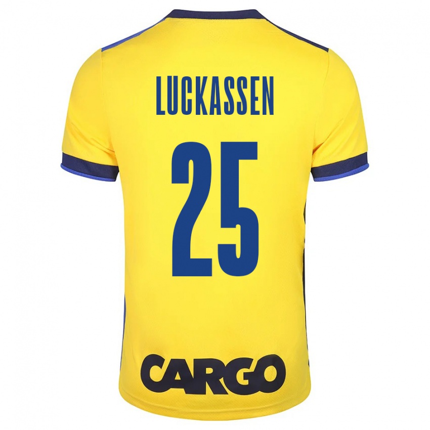 Hombre Camiseta Derrick Luckassen #25 Amarillo 1ª Equipación 2023/24 La Camisa México