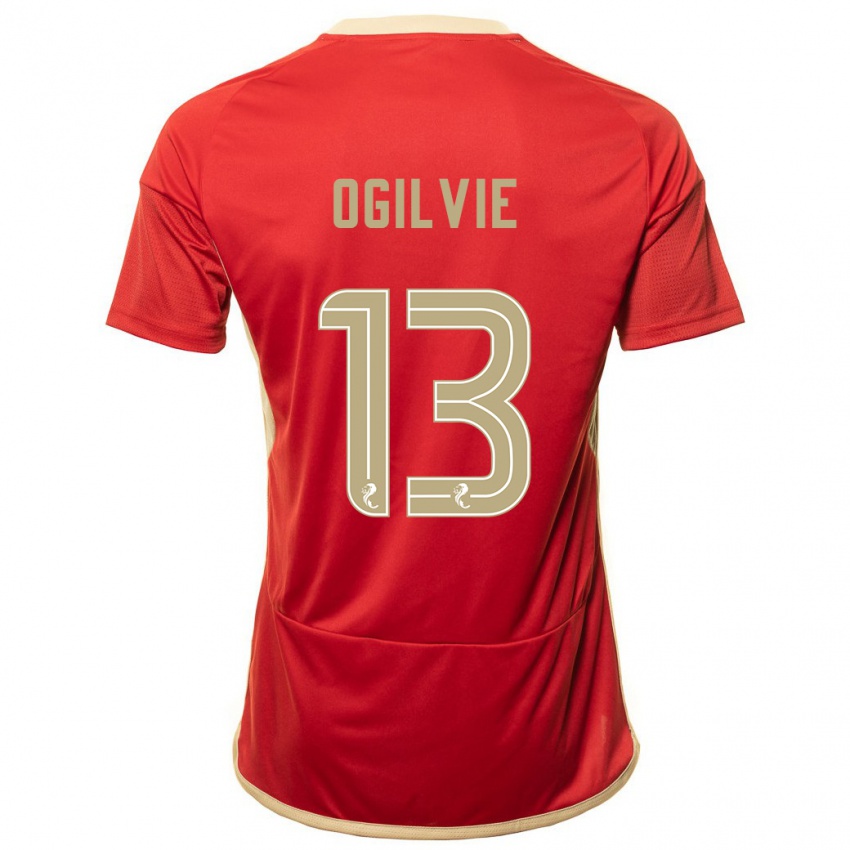 Hombre Camiseta Francesca Ogilvie #13 Rojo 1ª Equipación 2023/24 La Camisa México