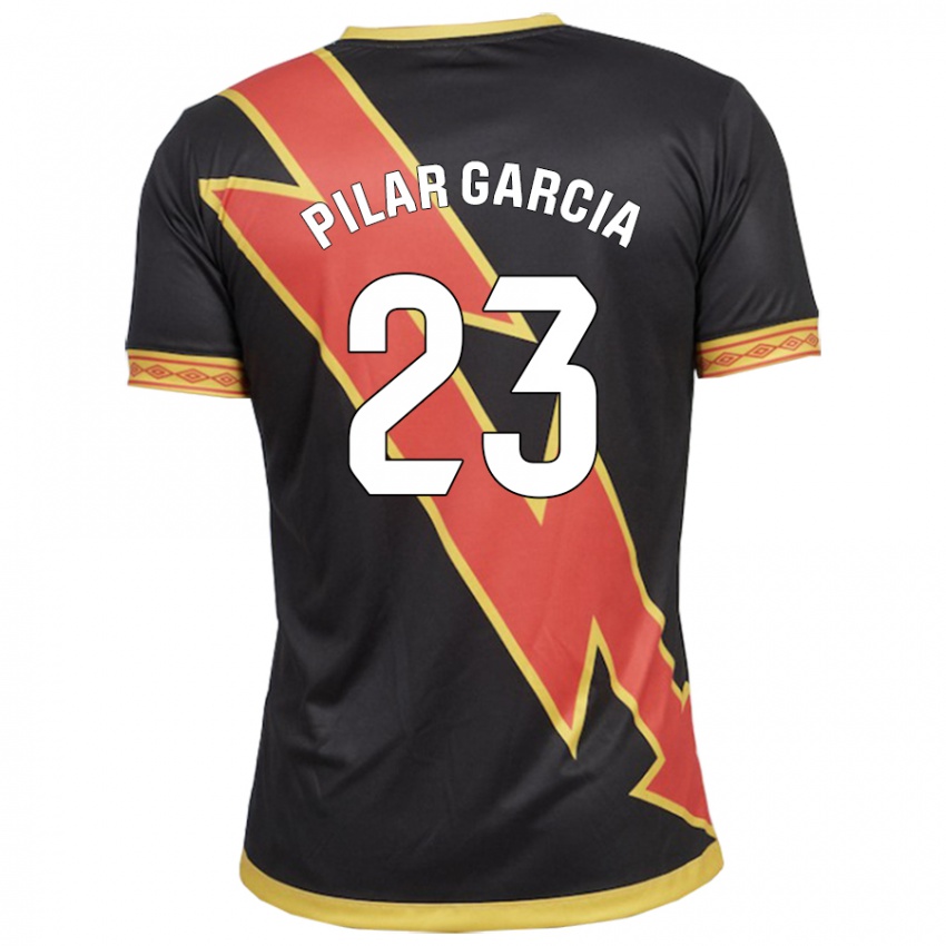 Hombre Camiseta María Pilar García Villalba #23 Negro 2ª Equipación 2023/24 La Camisa México