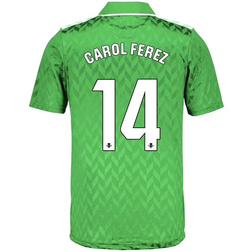 Hombre Camiseta Carolina Férez Méndez #14 Verde 2ª Equipación 2023/24 La Camisa México