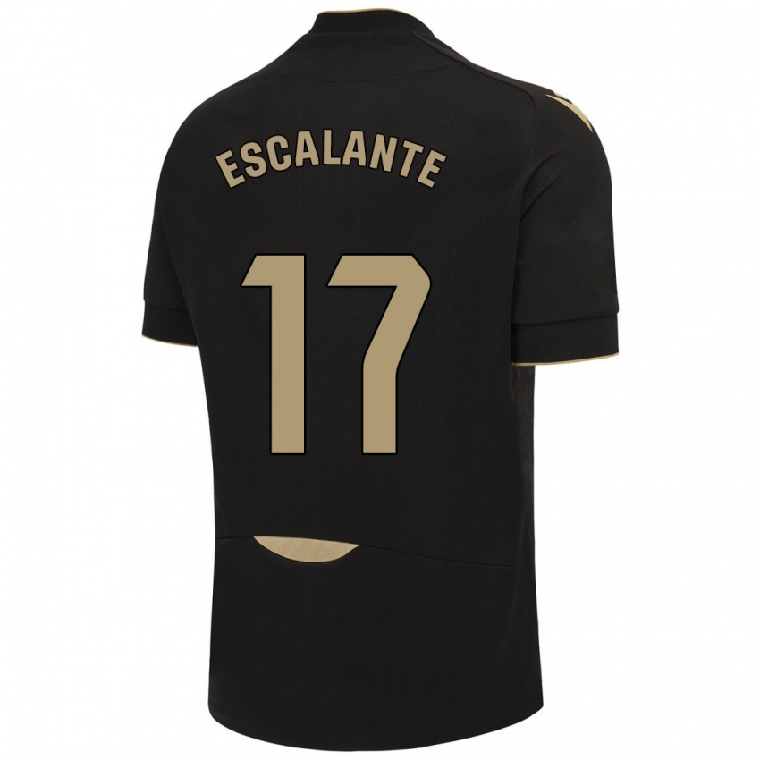Hombre Camiseta Gonzalo Escalante #17 Negro 2ª Equipación 2023/24 La Camisa México