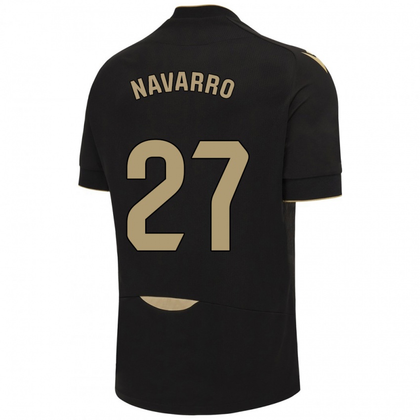 Hombre Camiseta Robert Navarro #27 Negro 2ª Equipación 2023/24 La Camisa México