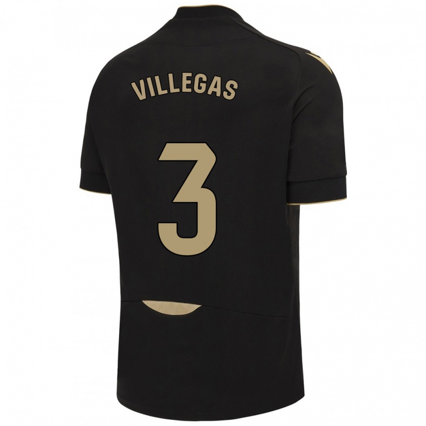 Hombre Camiseta Virginia Villegas Rico #3 Negro 2ª Equipación 2023/24 La Camisa México