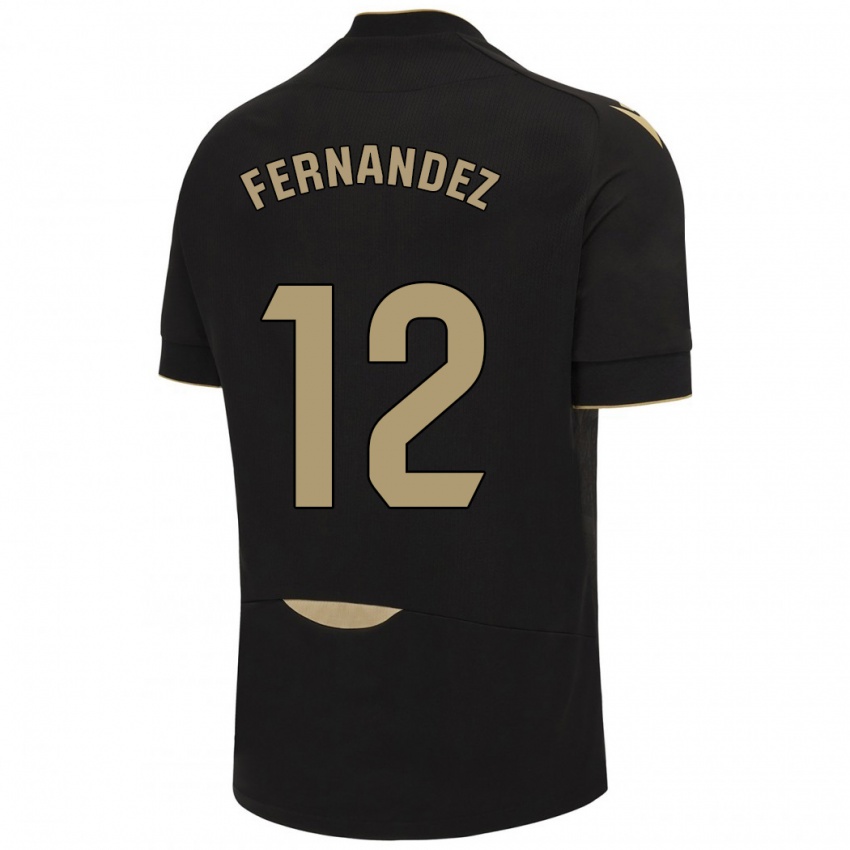 Hombre Camiseta Sandra Fernández León #12 Negro 2ª Equipación 2023/24 La Camisa México