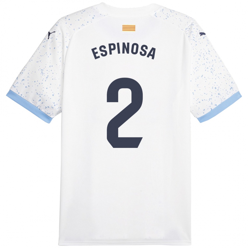 Hombre Camiseta Bernardo Espinosa #2 Blanco 2ª Equipación 2023/24 La Camisa México