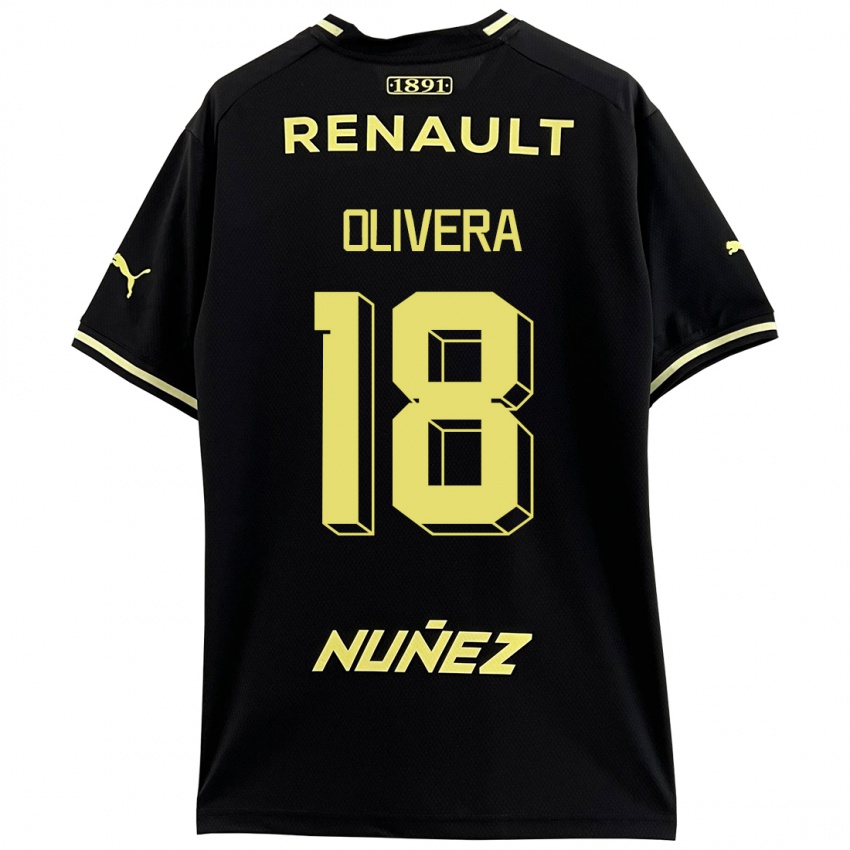 Hombre Camiseta Maximiliano Olivera #18 Negro 2ª Equipación 2023/24 La Camisa México
