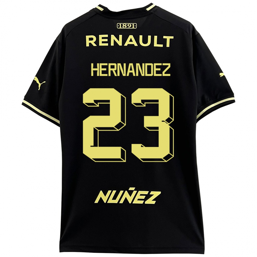 Hombre Camiseta Abel Hernandez #23 Negro 2ª Equipación 2023/24 La Camisa México