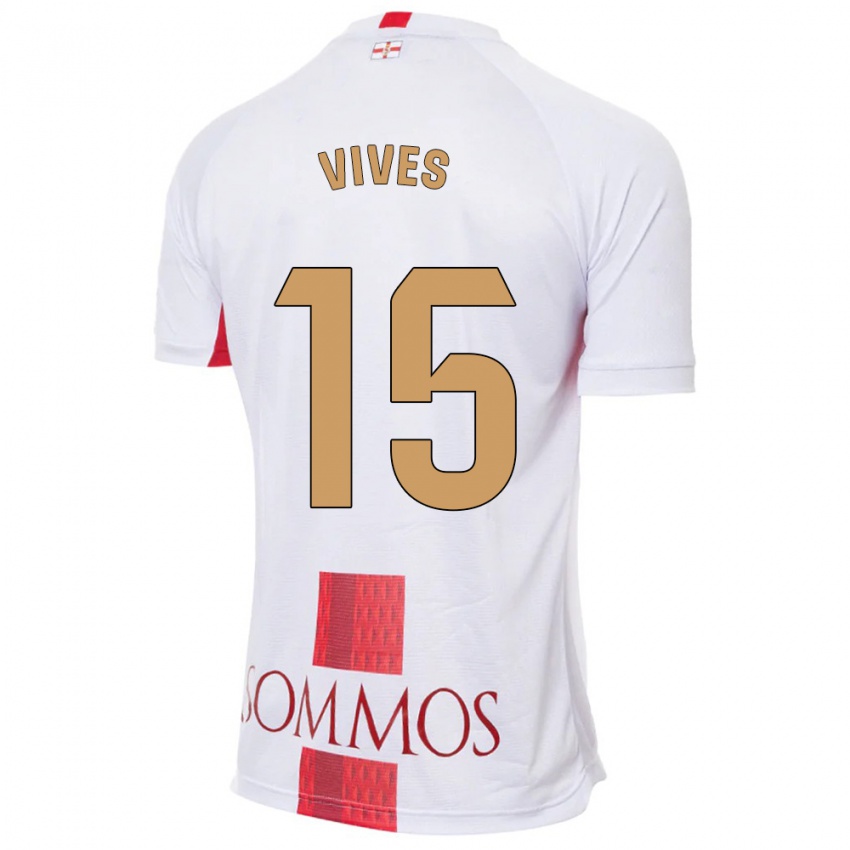 Hombre Camiseta Helena Vives #15 Blanco 2ª Equipación 2023/24 La Camisa México