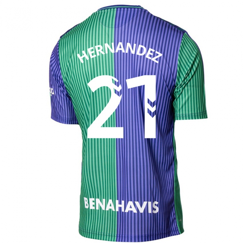 Hombre Camiseta Juan Hernández #21 Verde Azul 2ª Equipación 2023/24 La Camisa México