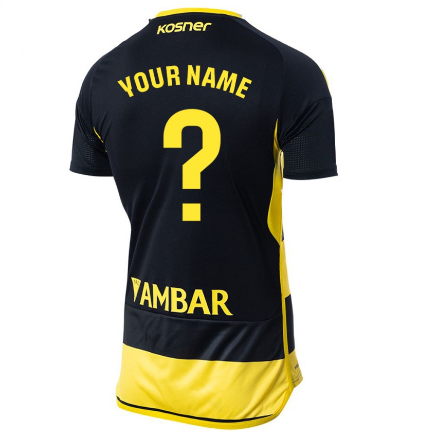 Hombre Camiseta Su Nombre #0 Negro Amarillo 2ª Equipación 2023/24 La Camisa México