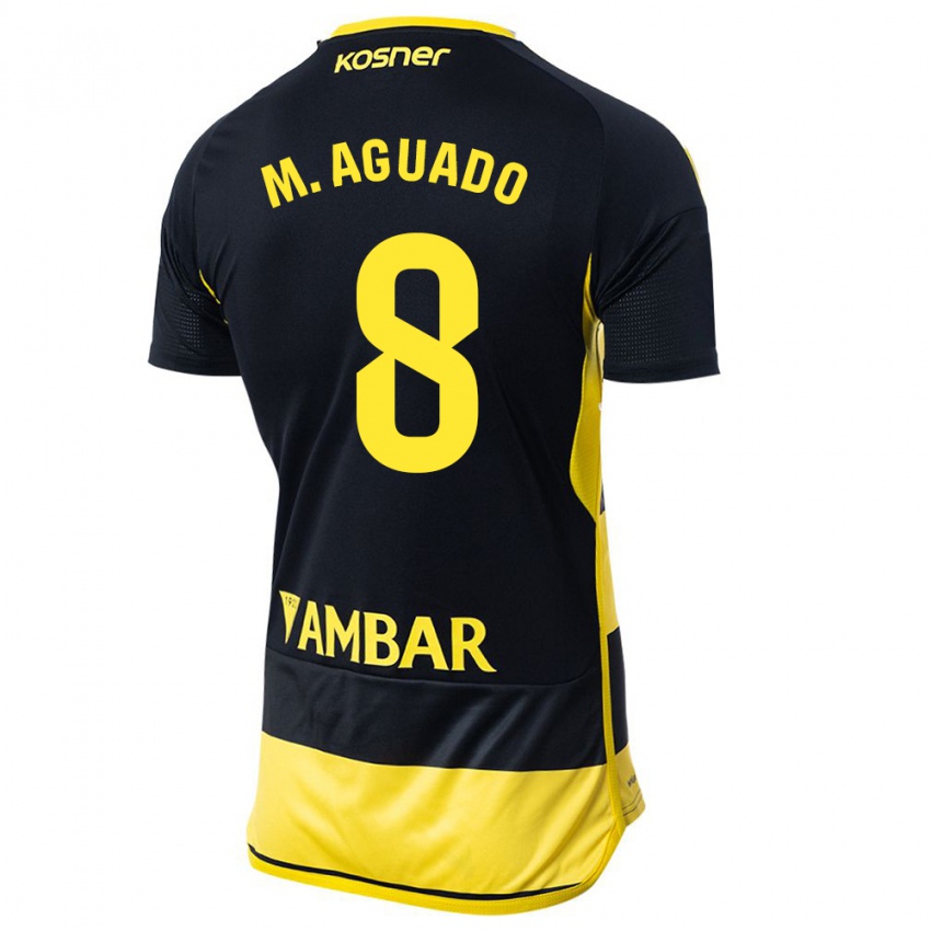 Hombre Camiseta Marc Aguado #8 Negro Amarillo 2ª Equipación 2023/24 La Camisa México