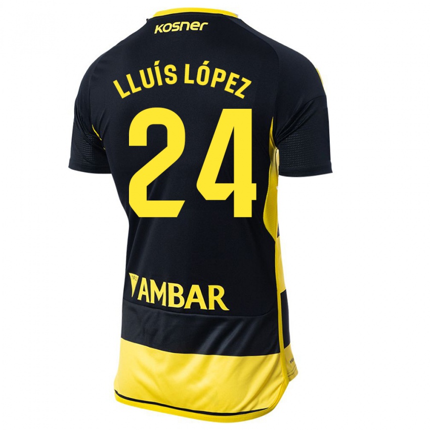 Hombre Camiseta Lluís López #24 Negro Amarillo 2ª Equipación 2023/24 La Camisa México