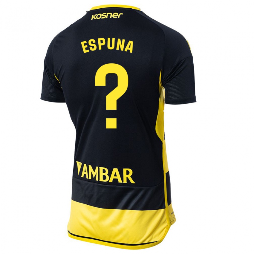 Hombre Camiseta Nico Espuña #0 Negro Amarillo 2ª Equipación 2023/24 La Camisa México