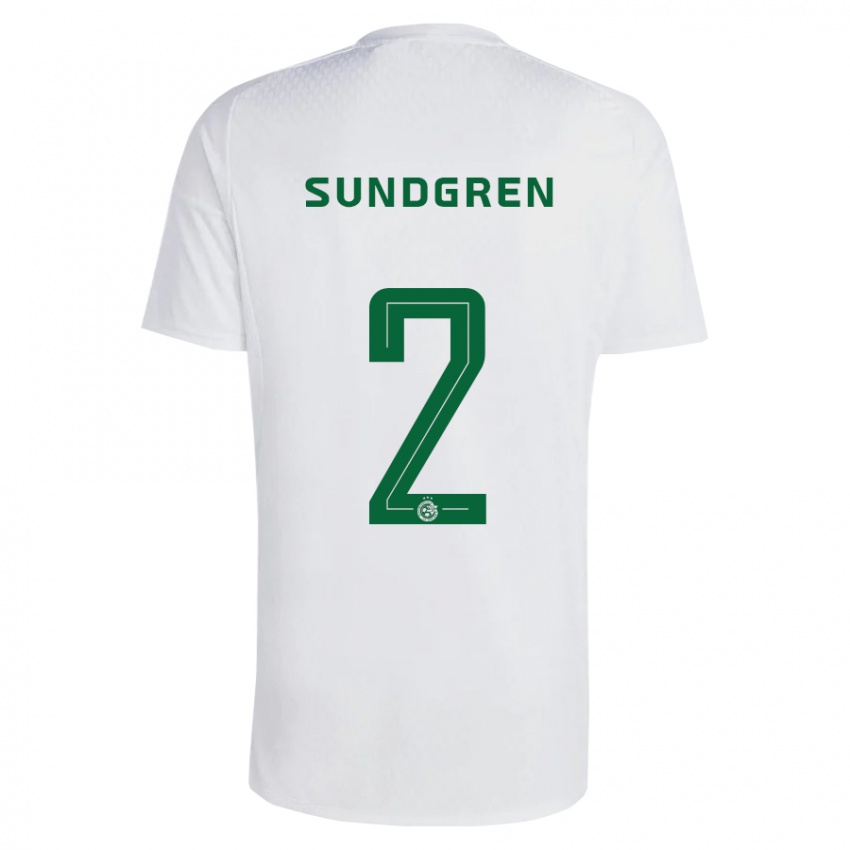 Hombre Camiseta Daniel Sundgren #2 Verde Azul 2ª Equipación 2023/24 La Camisa México