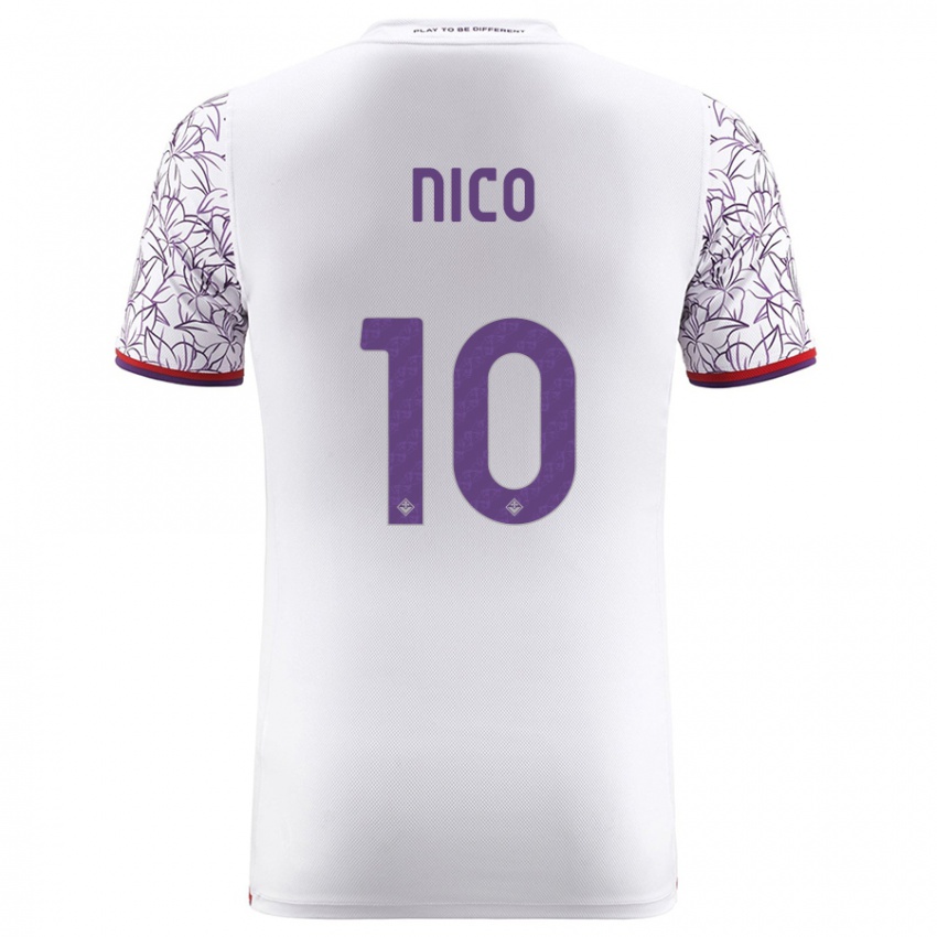 Hombre Camiseta Nicolas Gonzalez #10 Blanco 2ª Equipación 2023/24 La Camisa México
