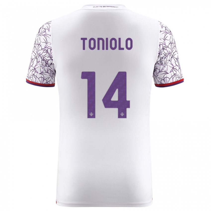 Hombre Camiseta Martina Toniolo #14 Blanco 2ª Equipación 2023/24 La Camisa México